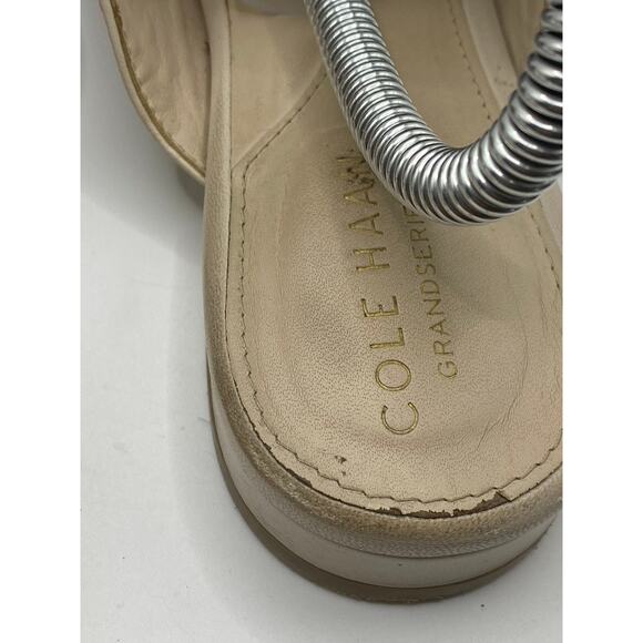 COLE HAAN Women’s Beige Leather Snake-Skin Embossed Slip-On Mule Shoes SZ 6.5 - Picture 6 of 9
